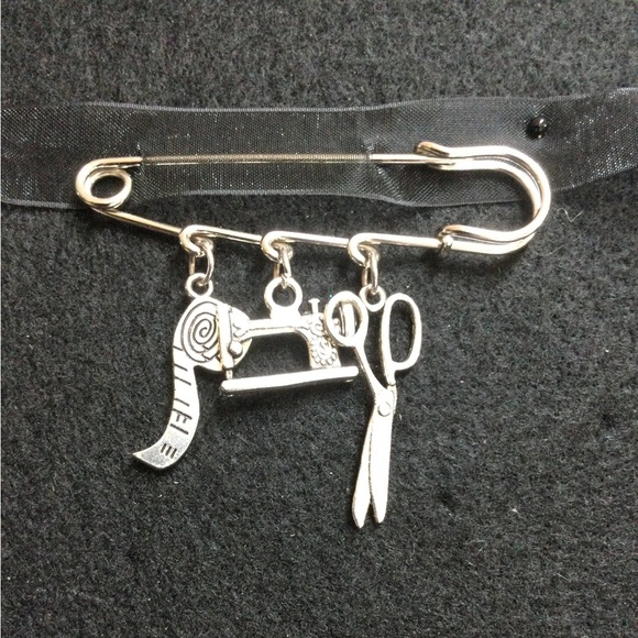 Seamstress Sewing Charm Brooch - Picture 7 of 10